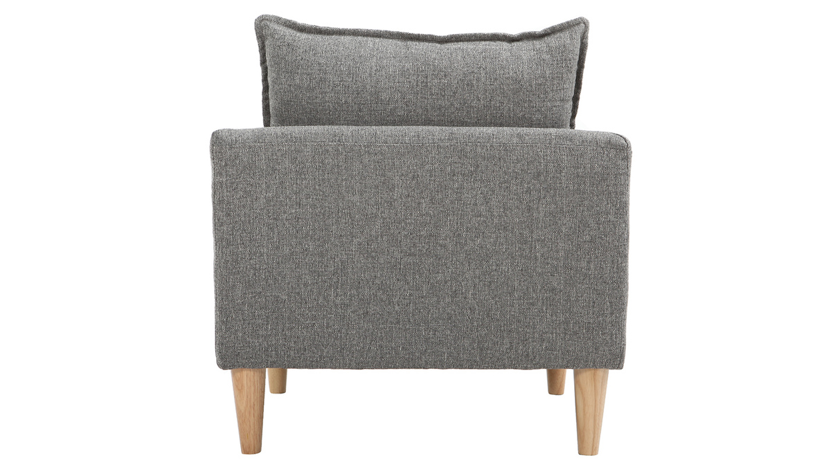 Fauteuil scandinave en tissu gris et bois clair KATE