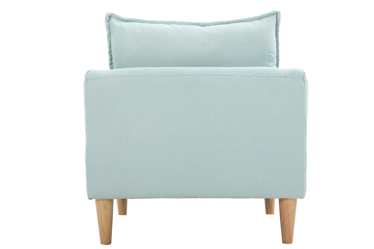 Fauteuil scandinave en tissu menthe  l'eau et bois clair KATE