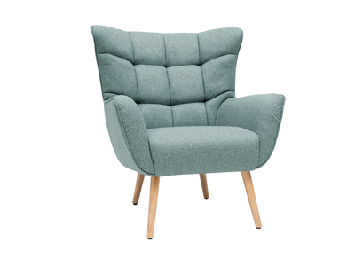 Fauteuil scandinave en tissu vert et bois AVERY - Miliboo & St&eacute;phane Plaza