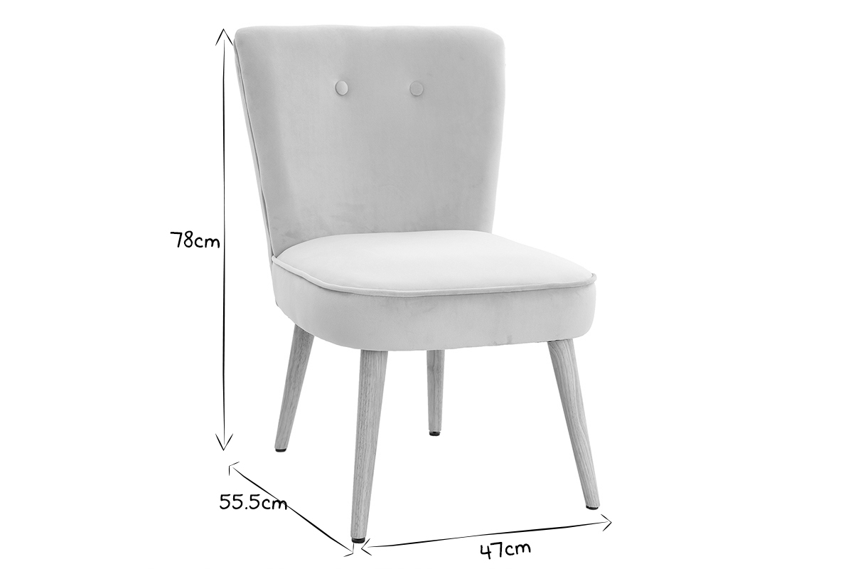 Fauteuil scandinave en velours jaune SAYU