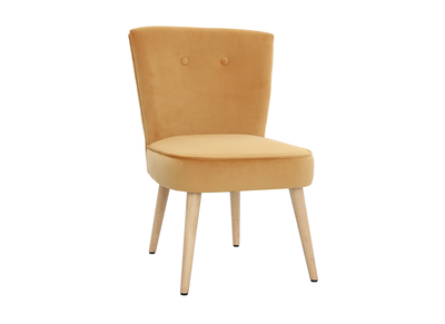Fauteuil scandinave en velours jaune SAYU