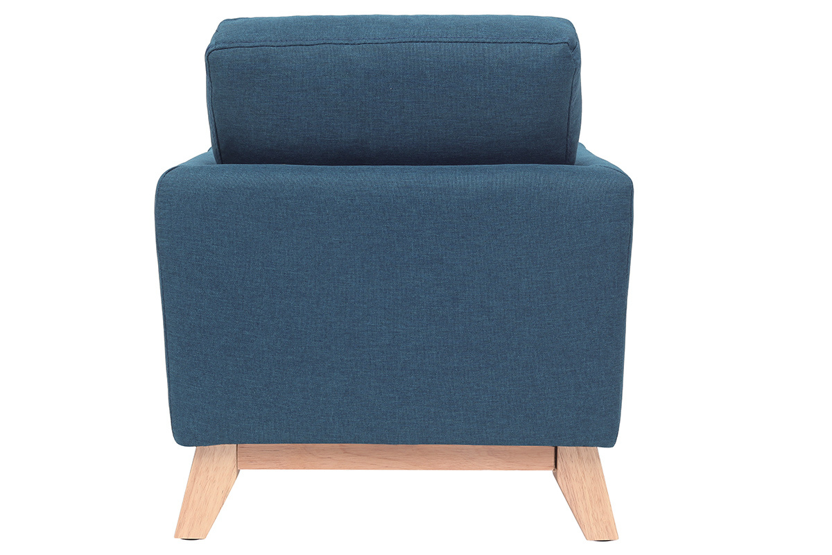 Fauteuil scandinave enfant dhoussable en tissu bleu canard et bois clair BABY OSLO