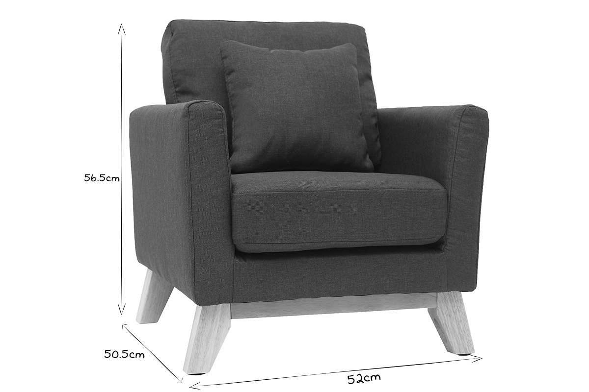 Fauteuil scandinave enfant dhoussable en tissu bleu canard et bois clair BABY OSLO
