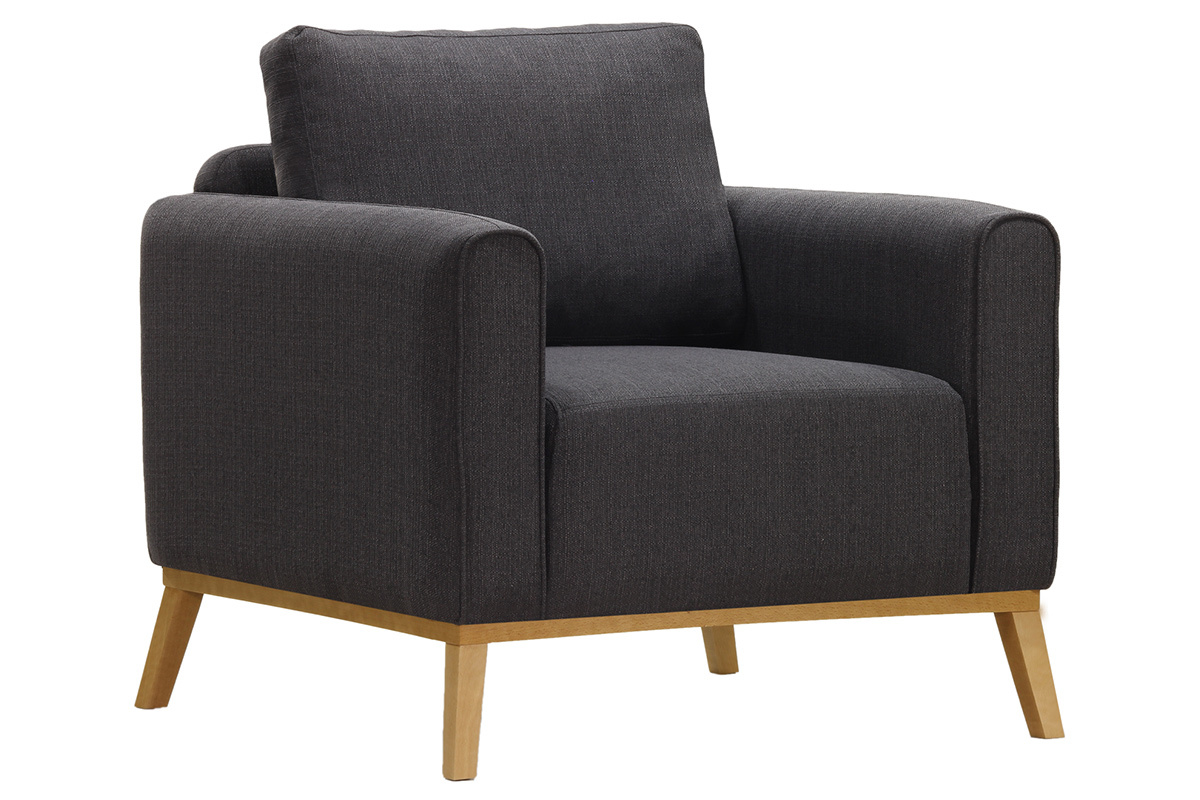 Fauteuil scandinave gris anthracite HALDEN