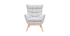 Fauteuil scandinave gris clair et bois BRODY