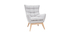 Fauteuil scandinave gris clair et bois BRODY