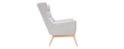 Fauteuil scandinave gris clair et bois BRODY