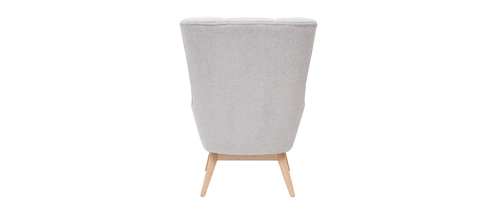Fauteuil scandinave gris clair et bois BRODY