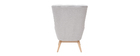 Fauteuil scandinave gris clair et bois BRODY