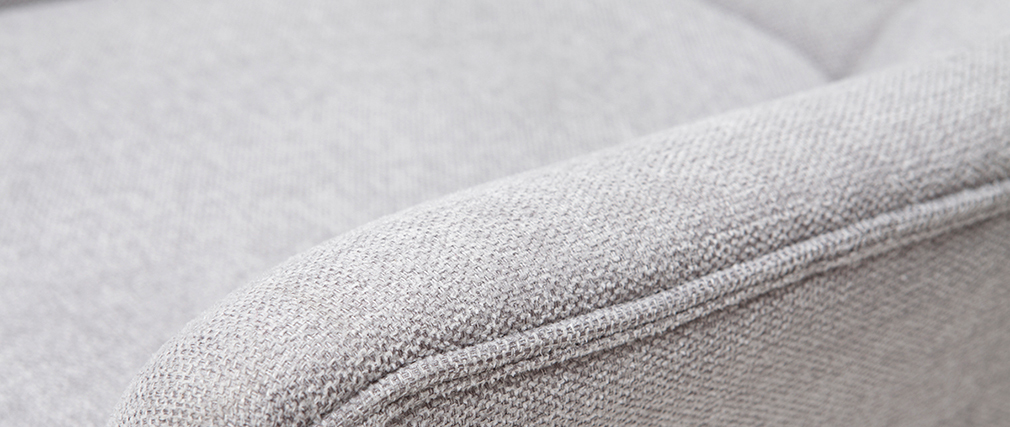 Fauteuil scandinave gris clair et bois BRODY