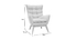 Fauteuil scandinave gris clair et bois BRODY