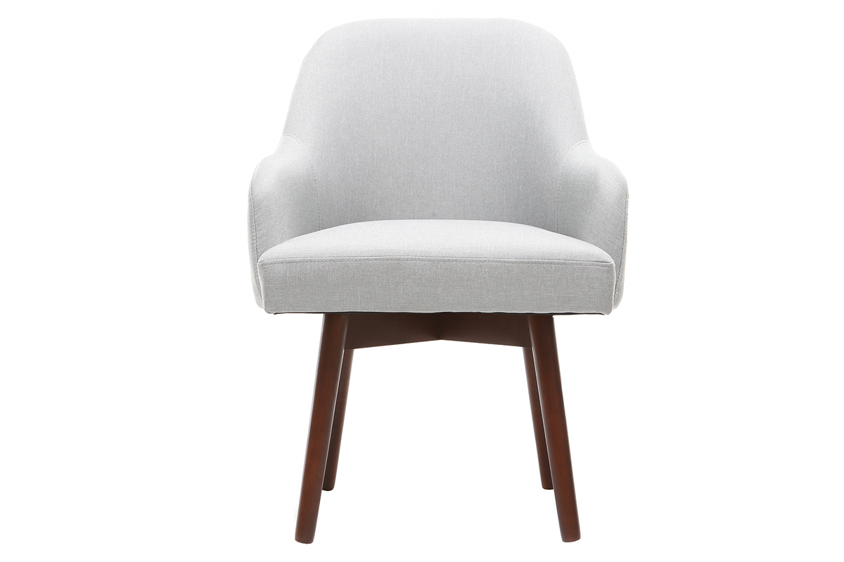Fauteuil scandinave gris et bois fonc� MONA