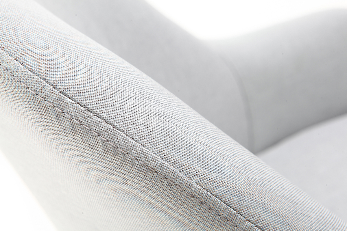 Fauteuil scandinave gris et bois fonc� MONA