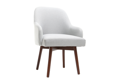 Fauteuil scandinave gris et bois fonc&eacute; MONA