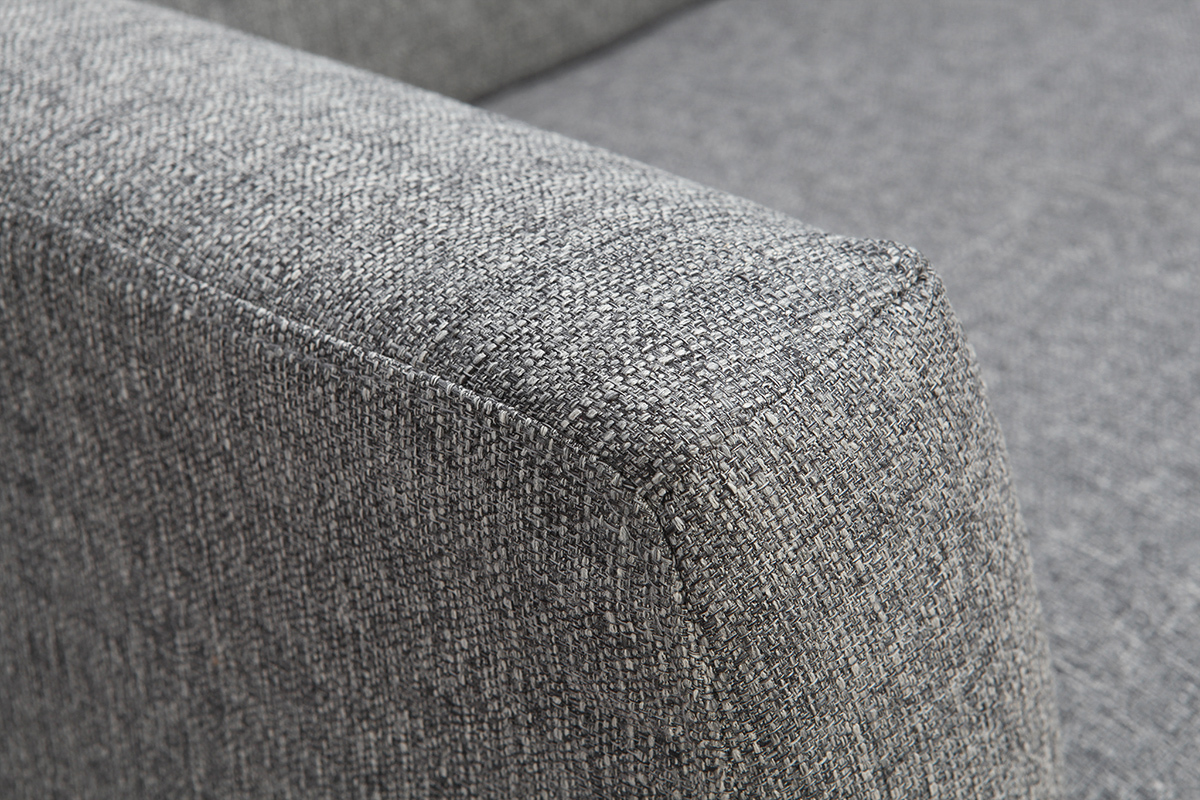 Fauteuil scandinave gris et bois MARY