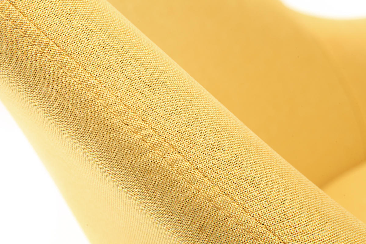 Fauteuil scandinave jaune et bois fonc� MONA