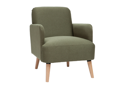 Fauteuil scandinave kaki et bois ISKO