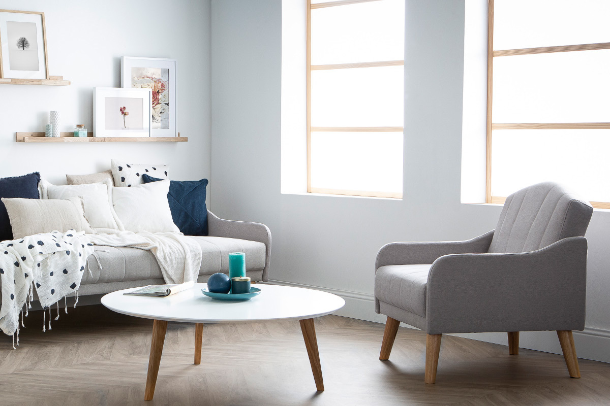 Fauteuil scandinave menthe � l'eau ARYA