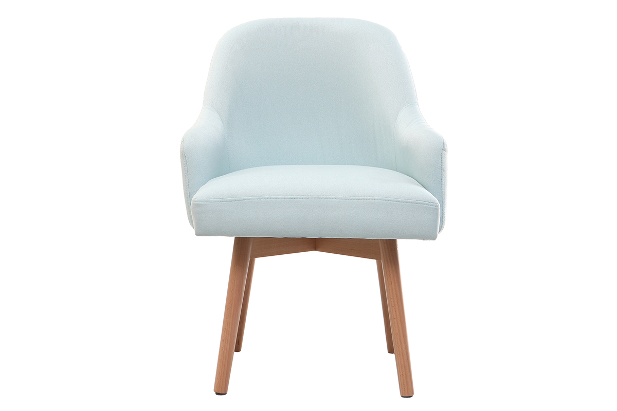 Fauteuil scandinave menthe � l'eau et bois clair MONA