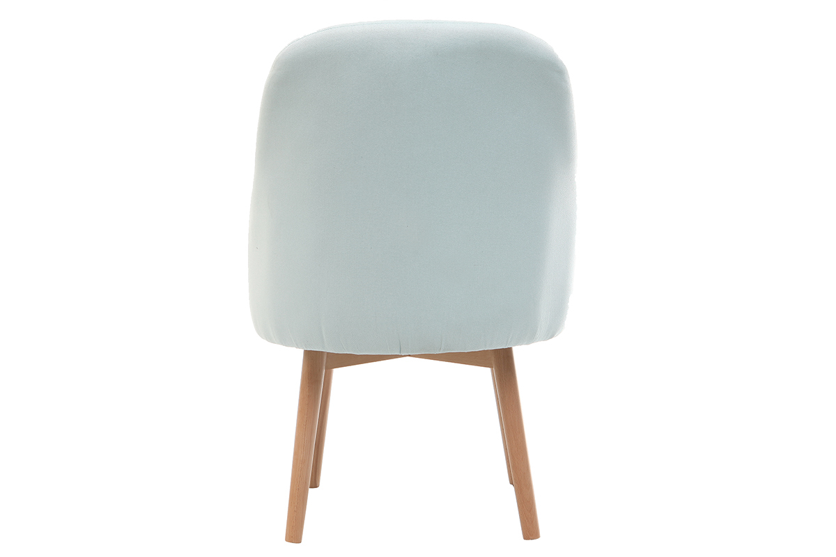 Fauteuil scandinave menthe � l'eau et bois clair MONA