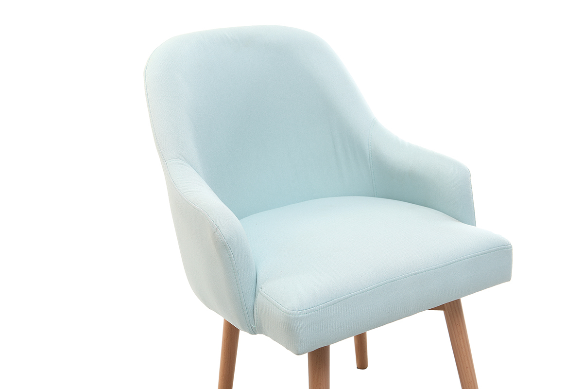 Fauteuil scandinave menthe � l'eau et bois clair MONA