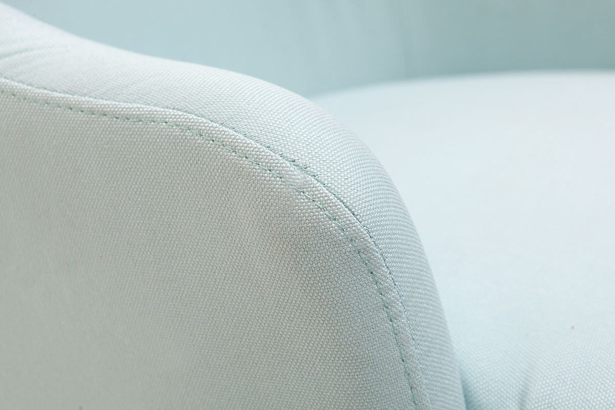 Fauteuil scandinave menthe � l'eau et bois clair MONA