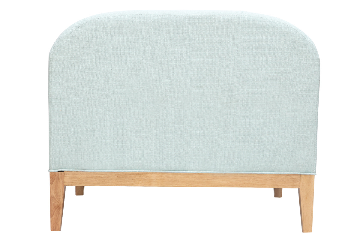 Fauteuil scandinave menthe � l'eau et bois MARY