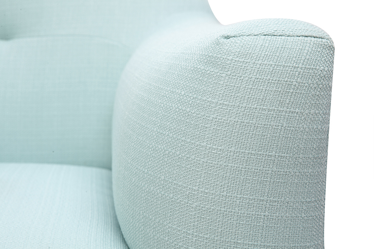 Fauteuil scandinave menthe � l'eau et bois MARY