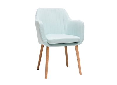 Fauteuil scandinave menthe &agrave; l'eau et pieds ch&ecirc;ne ALEYNA