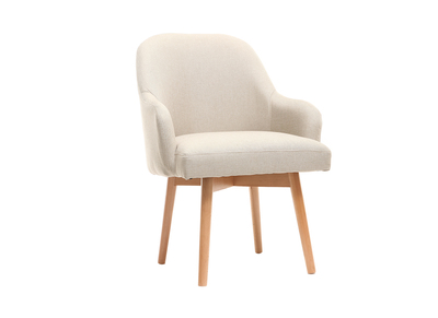Fauteuil scandinave naturel et bois clair MONA