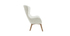 Fauteuil scandinave tissu blanc effet laine boucl&eacute;e et bois ESKUA