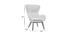 Fauteuil scandinave tissu blanc effet laine boucl&eacute;e et bois ESKUA