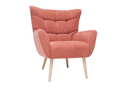 Fauteuil scandinave tissu effet velours textur&eacute; terracotta AVERY - Miliboo & St&eacute;phane Plaza