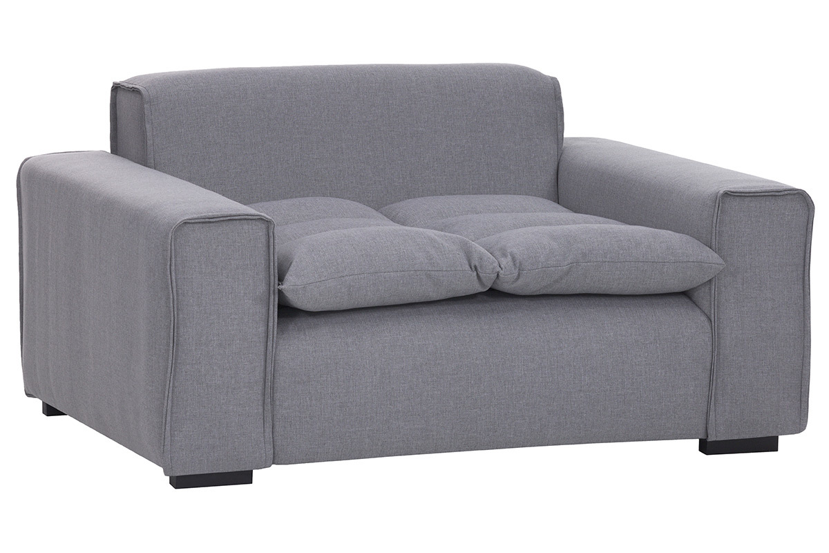 Fauteuil tissu design gris clair MELLOW