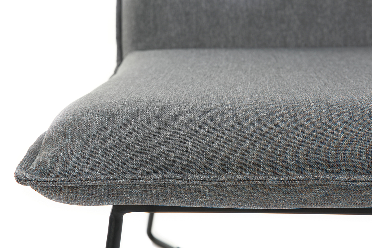 Fauteuil tissu gris fonc� et structure m�tal noir PILO