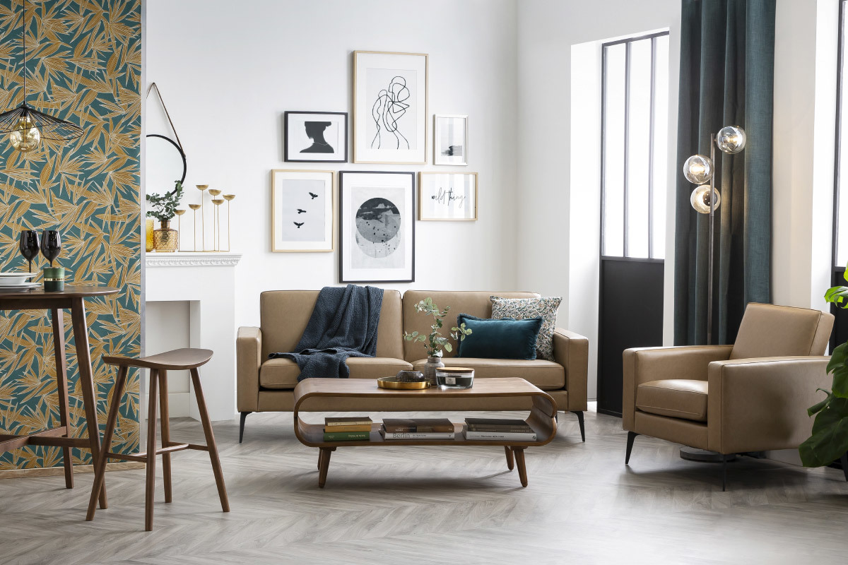 Fauteuil vintage camel RICCI