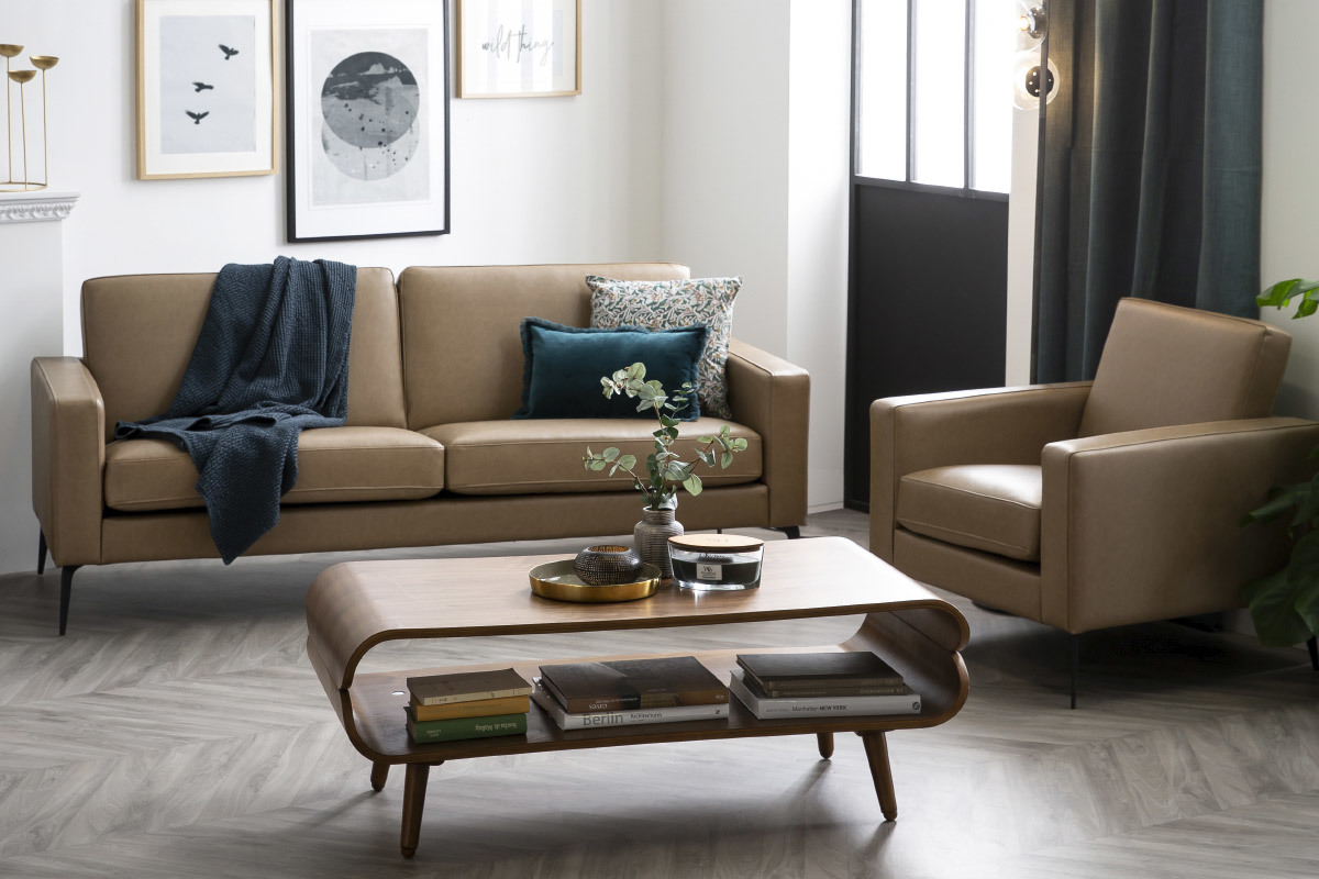 Fauteuil vintage camel RICCI