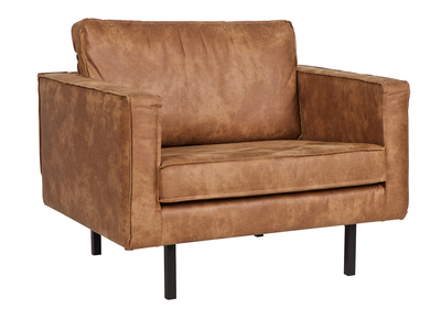 Fauteuil vintage cuir camel ASPEN