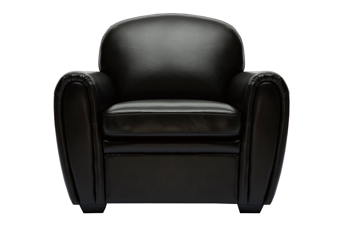 Fauteuil vintage cuir marron fonc� CLUB