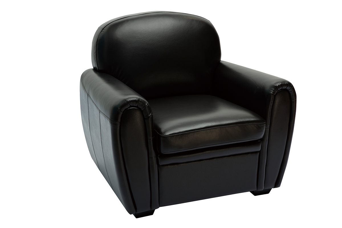 Fauteuil vintage cuir marron fonc� CLUB