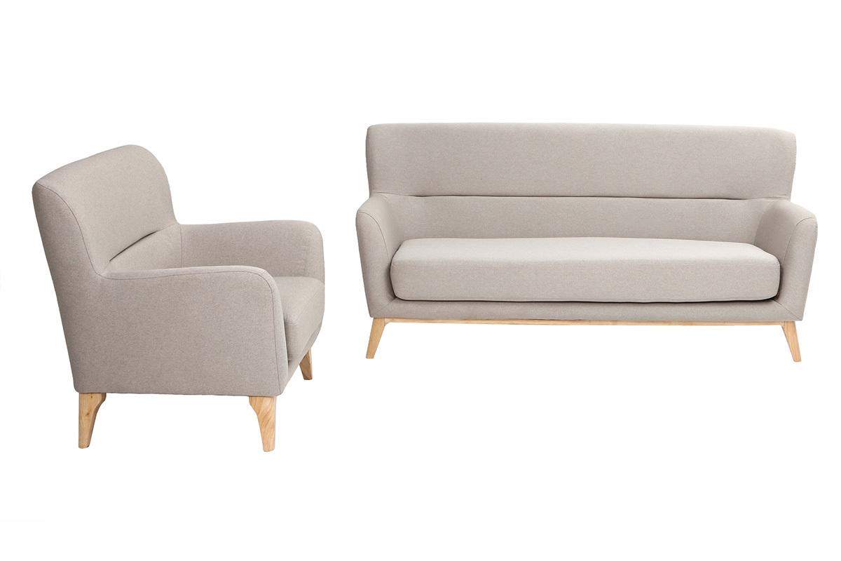 Fauteuil vintage gris clair MARKUS