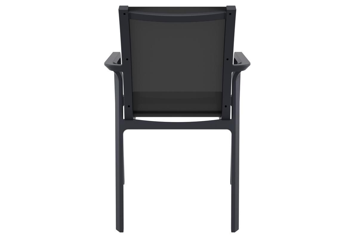 Fauteuils de jardin empilables noirs (lot de 4) CORAIL