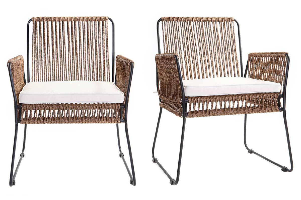 Fauteuils de jardin en fils de r�sine (lot de 2) MACCA