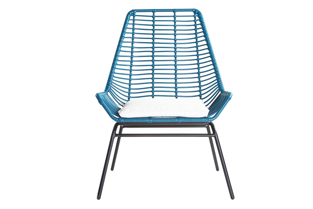 Fauteuils de jardin en fils de r�sine bleu canard (lot de 2) TANGO