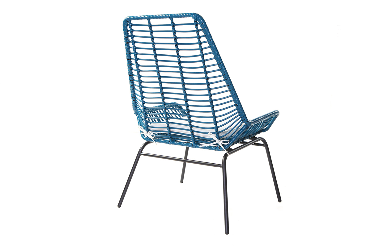 Fauteuils de jardin en fils de r�sine bleu canard (lot de 2) TANGO