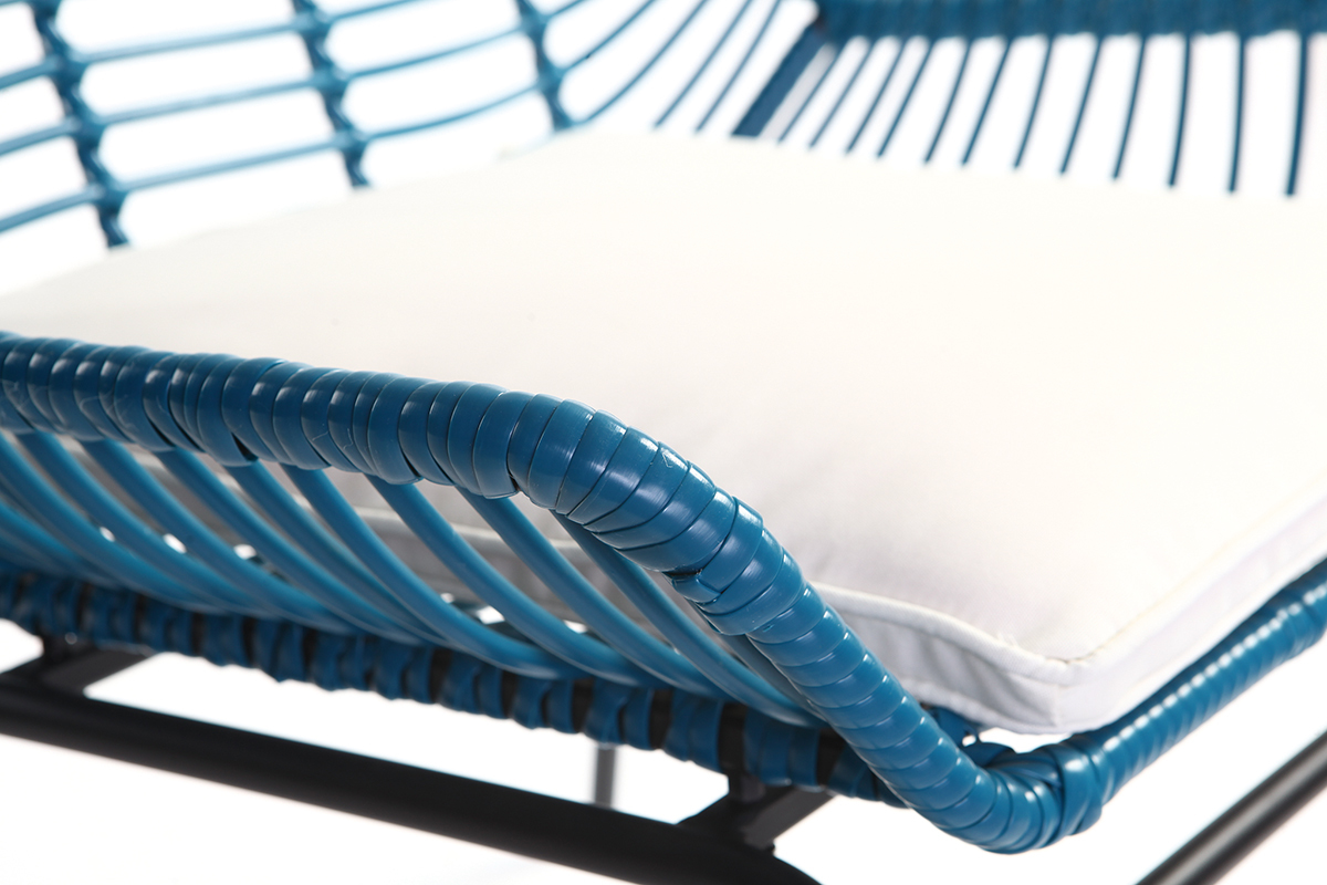 Fauteuils de jardin en fils de r�sine bleu canard (lot de 2) TANGO