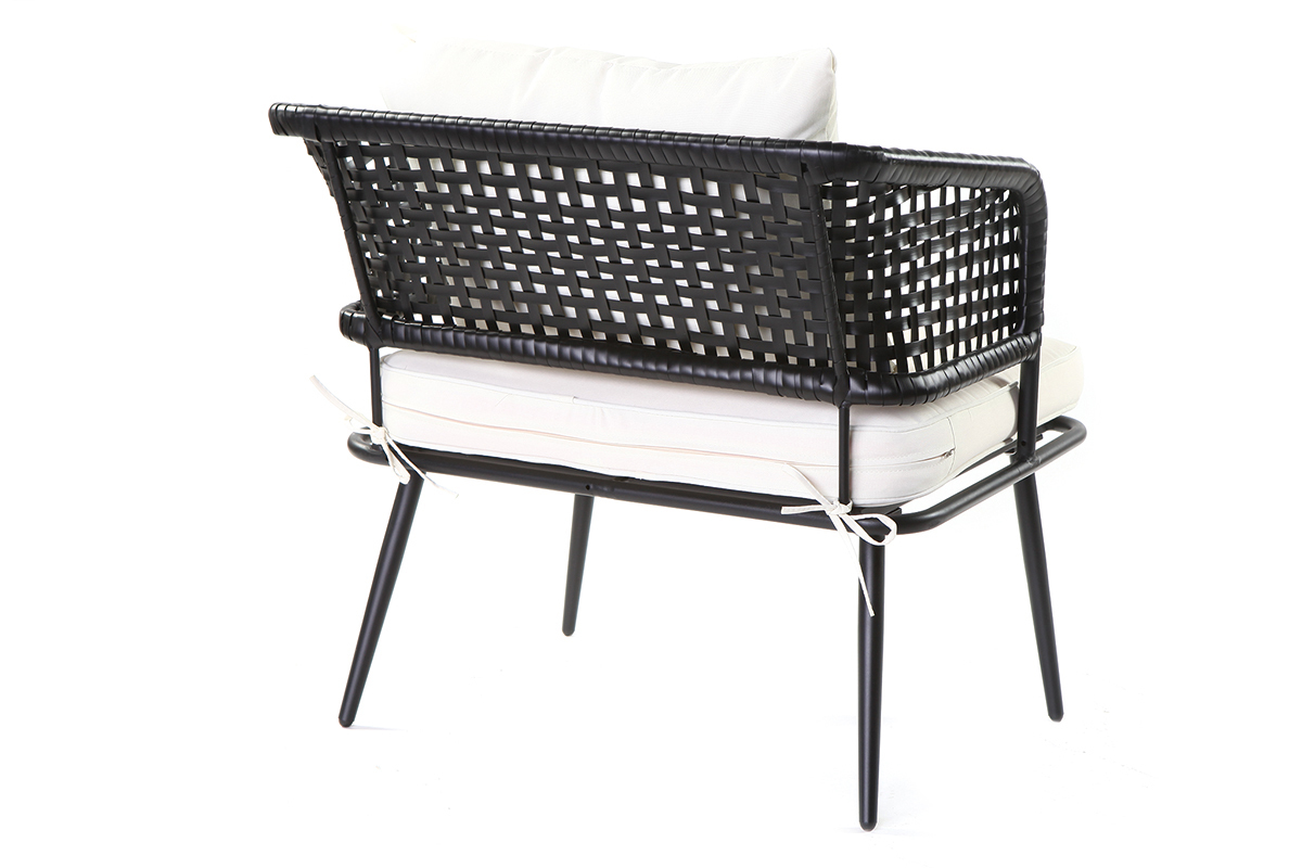 Fauteuils de jardin en fils de r�sine fa�on rotin noir (lot de 2) MONACO