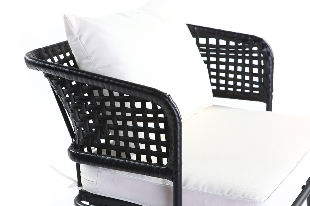 Fauteuils de jardin en fils de r�sine fa�on rotin noir (lot de 2) MONACO