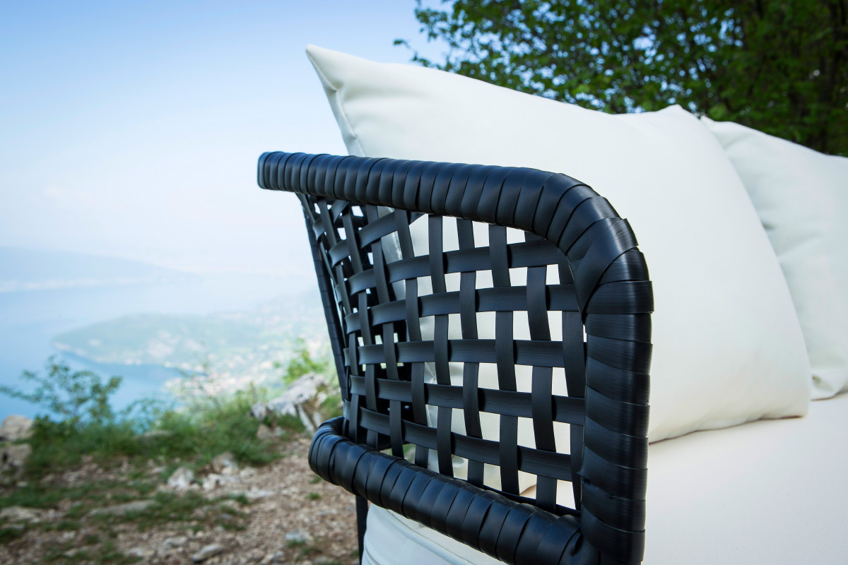 Fauteuils de jardin en fils de r�sine fa�on rotin noir (lot de 2) MONACO