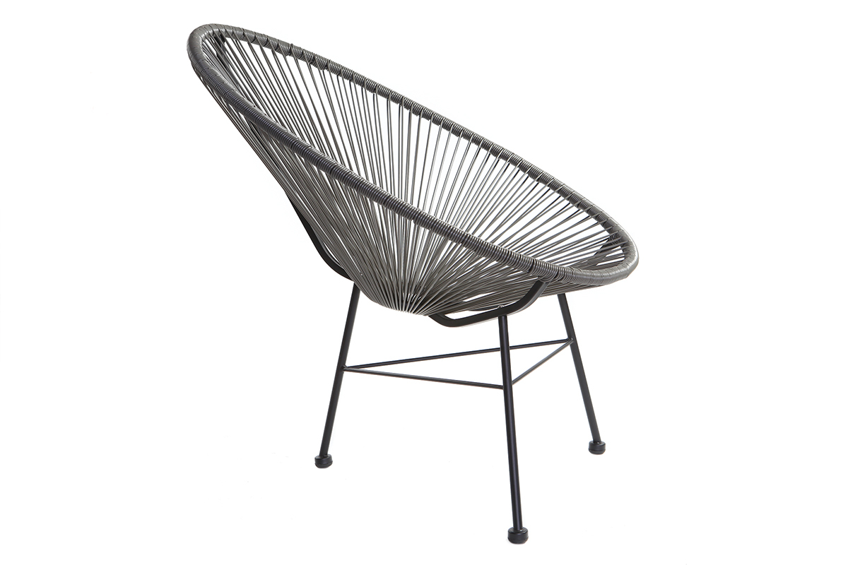 Fauteuils de jardin en fils de r�sine gris (lot de 2) BELLAVISTA